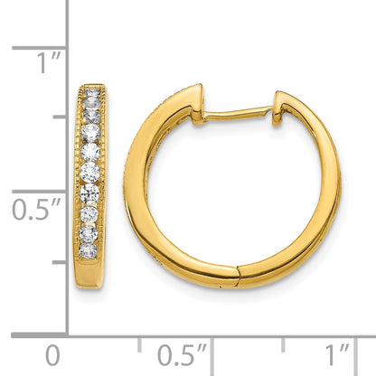 14k Yellow Gold 1/2 Ct. Lab Grown Diamond VS/SI+ G+ Hinged Hoop Earrings