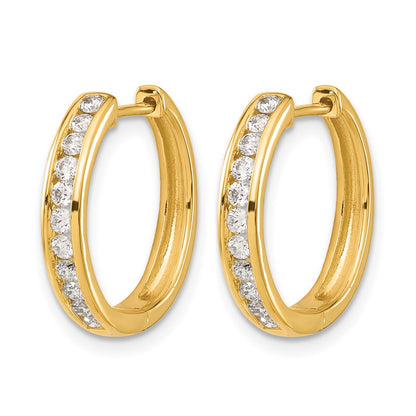 10K Yellow Gold Diamond Hinged Hoop Earrings