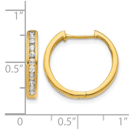 10K Yellow Gold Diamond Hinged Hoop Earrings