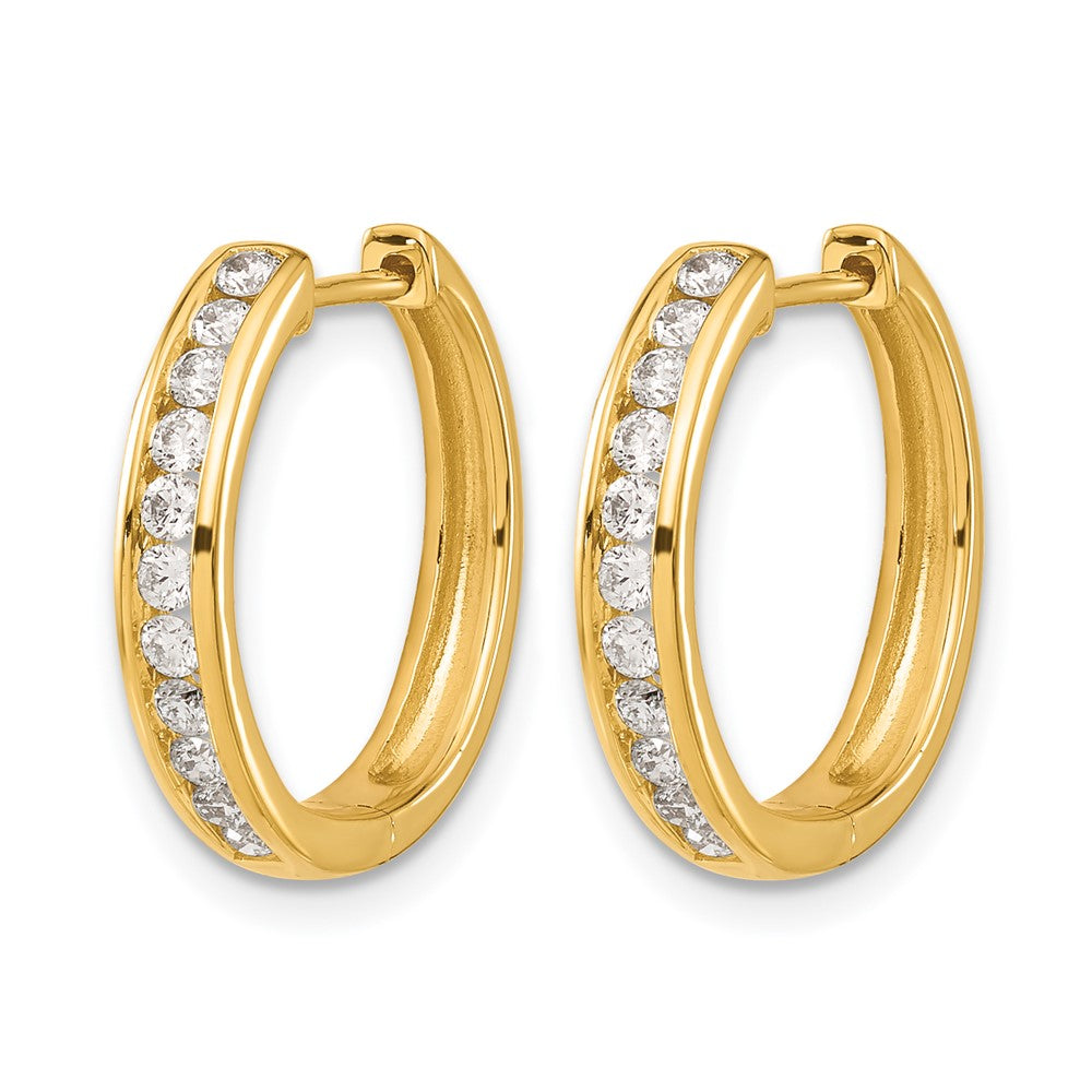 14k Yellow Gold 1/2 Ct. Lab Grown Diamond VS/SI+ G+ Complete Hinged Hoop Earrings