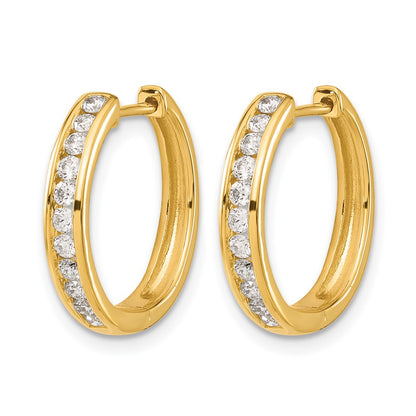 14k Yellow Gold 1/2 Ct. Lab Grown Diamond VS/SI+ G+ Complete Hinged Hoop Earrings