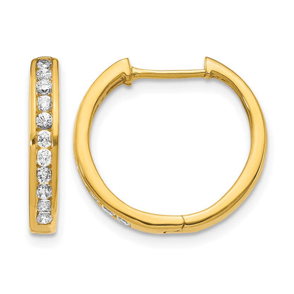 14k Yellow Gold 1/2 Ct. Lab Grown Diamond VS/SI+ G+ Complete Hinged Hoop Earrings