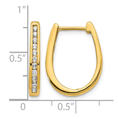 14k Yellow Gold Lab Grown Diamond VS/SI FGH Hinged Hoop Earrings
