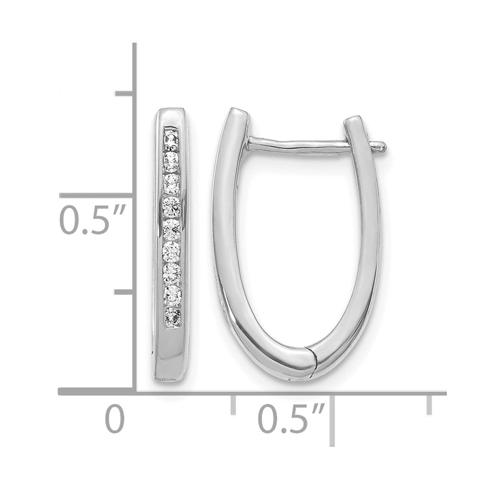 14k White Gold 1/4 Ct. Lab Grown Diamond VS/SI+ G+ Complete Hinged Hoop Earrings