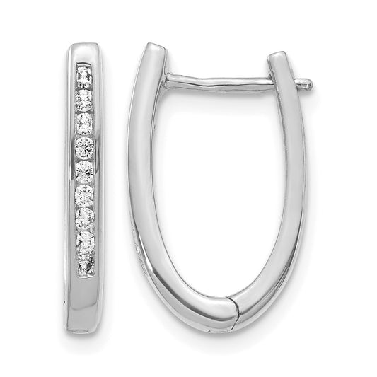 14k White Gold 1/4 Ct. Lab Grown Diamond VS/SI+ G+ Hinged Hoop Earrings