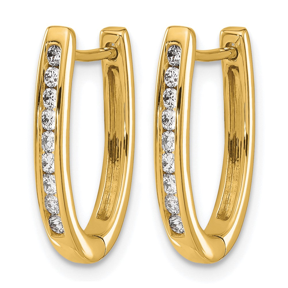 14k Yellow Gold 1/4 Ct. Lab Grown Diamond VS/SI+ G+ Hinged Hoop Earrings