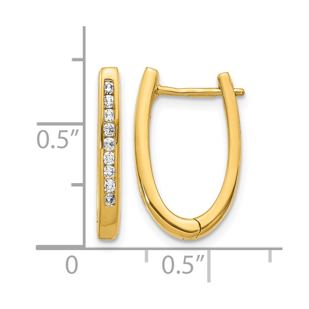 14k Yellow Gold 1/4 Ct. Lab Grown Diamond VS/SI+ G+ Hinged Hoop Earrings