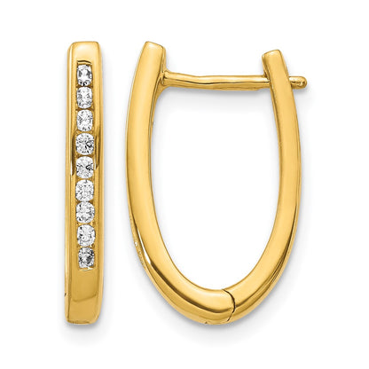 14k Yellow Gold 1/4 Ct. Lab Grown Diamond VS/SI+ G+ Hinged Hoop Earrings