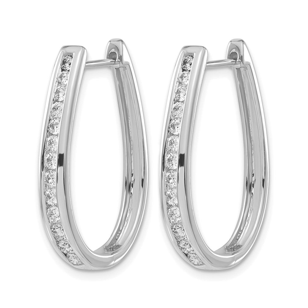 14K White Gold Lab Grown Diamond VS/SI FGH Hinged Hoop Earrings