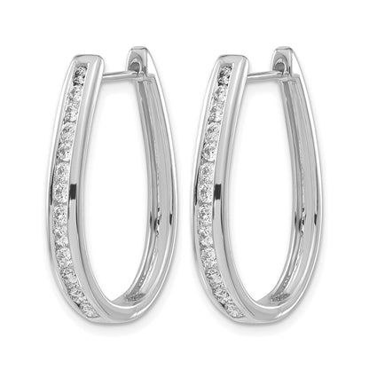 14K White Gold Lab Grown Diamond VS/SI FGH Hinged Hoop Earrings