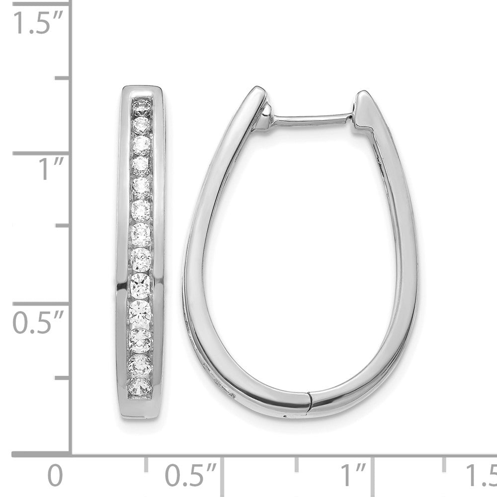 14K White Gold Lab Grown Diamond VS/SI FGH Hinged Hoop Earrings