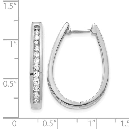 14K White Gold Lab Grown Diamond VS/SI FGH Hinged Hoop Earrings