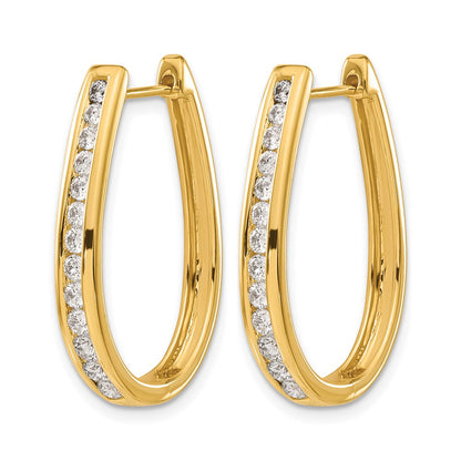 14k Yellow Gold Lab Grown Diamond VS/SI+ G+ Hinged Hoop Earrings
