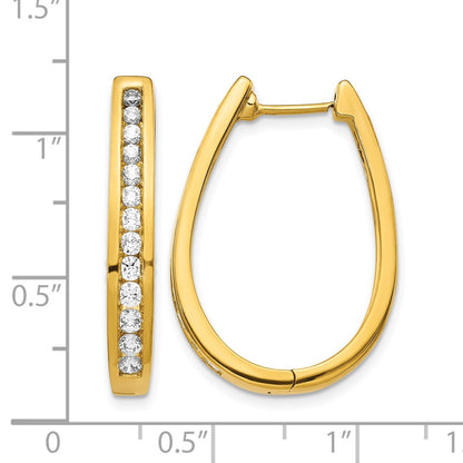 14k Yellow Gold Lab Grown Diamond VS/SI+ G+ Hinged Hoop Earrings