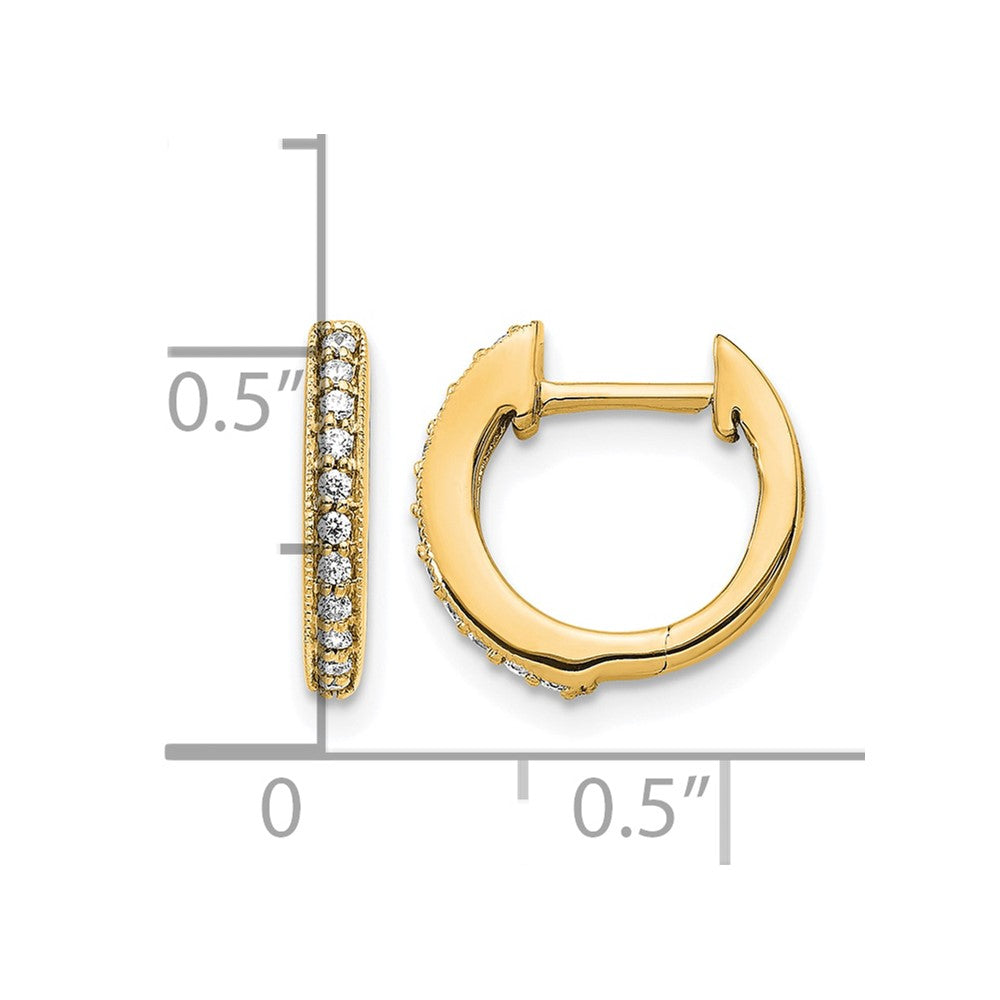 10K Yellow Gold Diamond Hinged Hoop Earrings