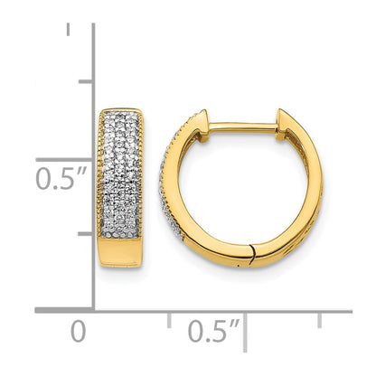 10K Yellow Gold Diamond Hinged Hoop Earrings