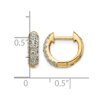 10K Yellow Gold Diamond Hinged Hoop Earrings