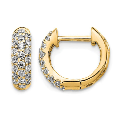 10K Yellow Gold Diamond Hinged Hoop Earrings
