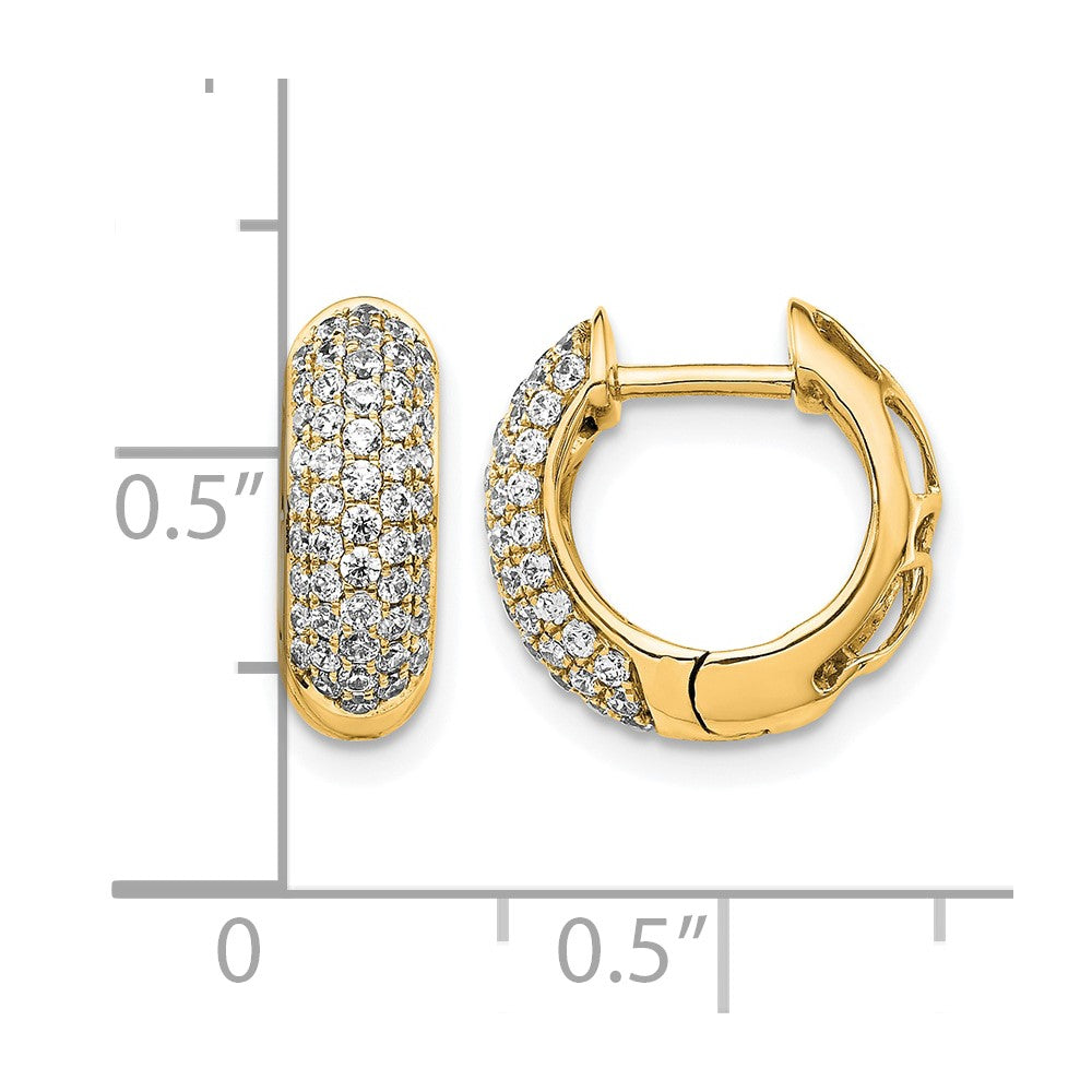 10K Yellow Gold Diamond Hinged Hoop Earrings