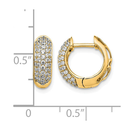 10K Yellow Gold Diamond Hinged Hoop Earrings