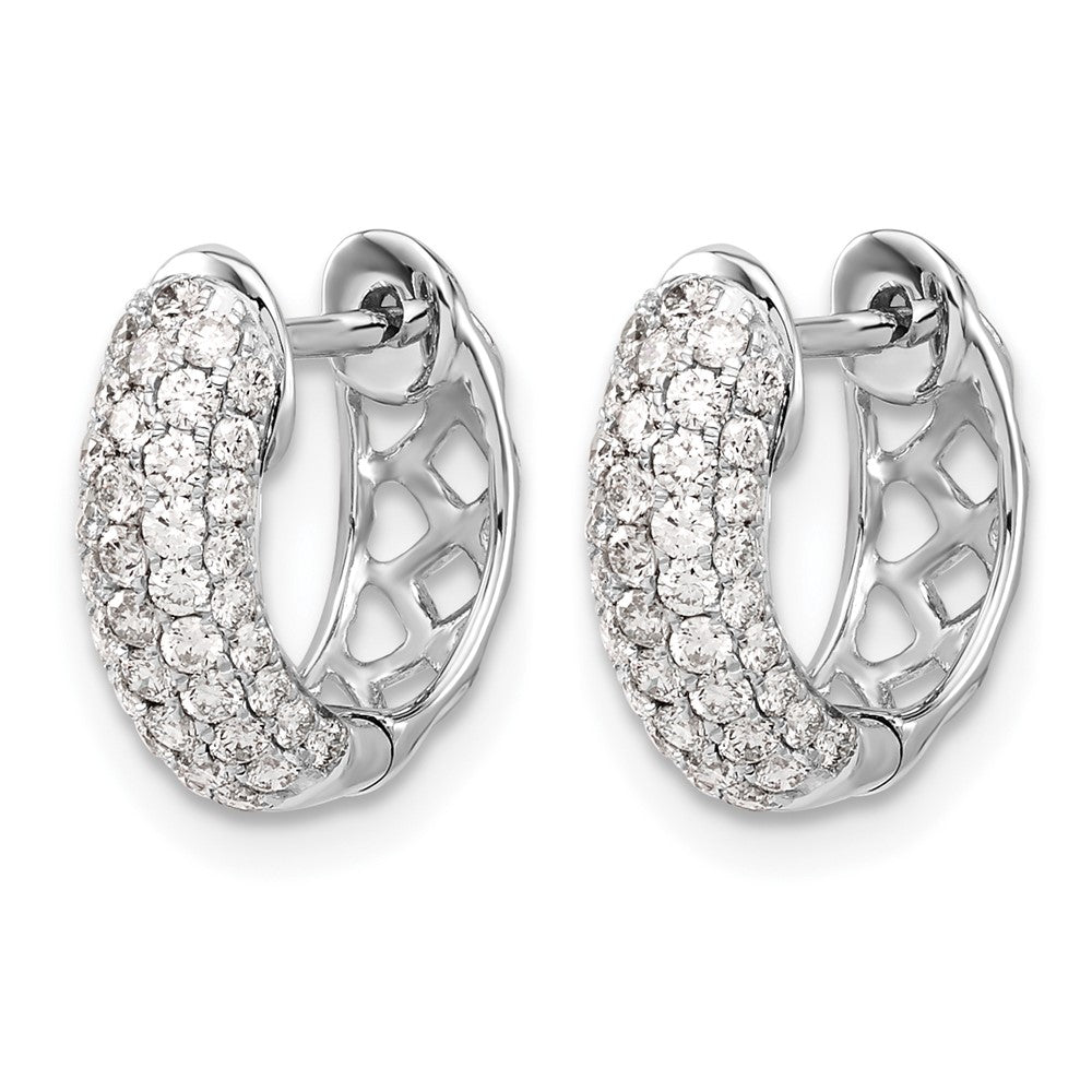 14k White Gold 3/4 Ct. Lab Grown Diamond VS/SI+ G+ Hinged Hoop Earrings