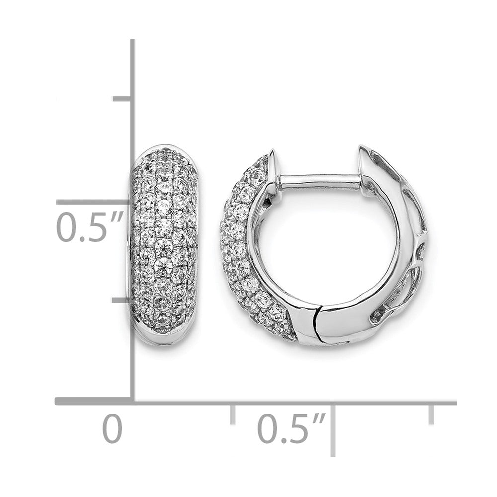 14k White Gold 3/4 Ct. Lab Grown Diamond VS/SI+ G+ Hinged Hoop Earrings
