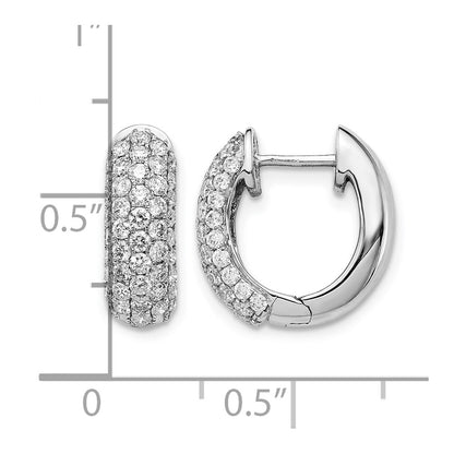 14k White Gold 1 1/5 Ct. Lab Grown Diamond VS/SI+ G+ Complete Hinged Hoop Earrings