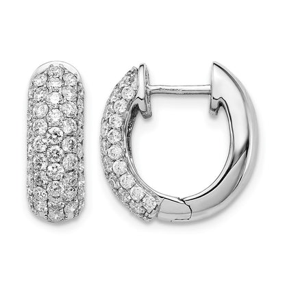 14k White Gold 1 1/5 Ct. Lab Grown Diamond VS/SI+ G+ Complete Hinged Hoop Earrings