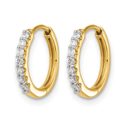 10K Yellow Gold Diamond Hinged Hoop Earrings
