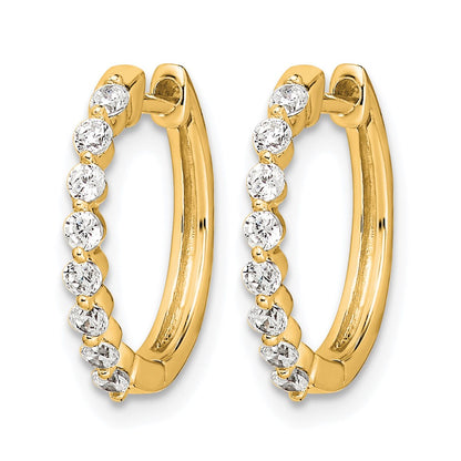 10K Yellow Gold Diamond Hinged Hoop Earrings
