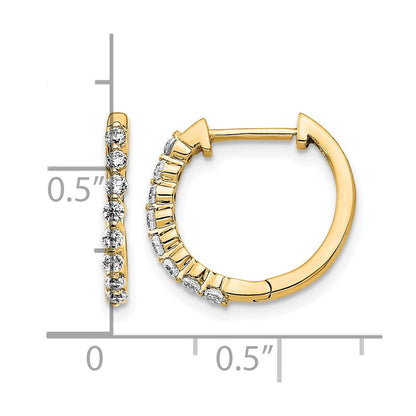 10K Yellow Gold Diamond Hinged Hoop Earrings