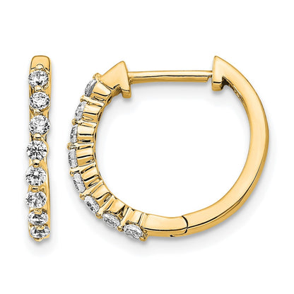 10K Yellow Gold Diamond Hinged Hoop Earrings
