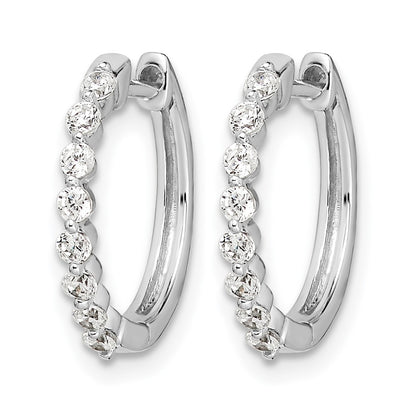 14k White Gold 1/3 Ct. Lab Grown Diamond VS/SI+ G+ Complete Hinged Hoop Earrings