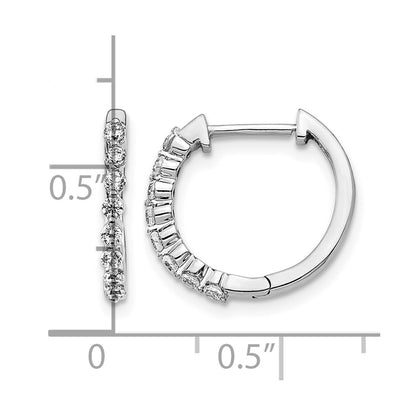 14k White Gold 1/3 Ct. Lab Grown Diamond VS/SI+ G+ Complete Hinged Hoop Earrings