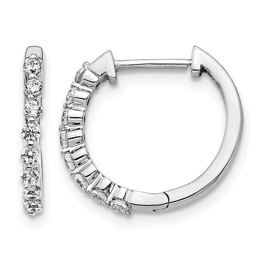 14k White Gold 1/3 Ct. Lab Grown Diamond VS/SI+ G+ Hinged Hoop Earrings