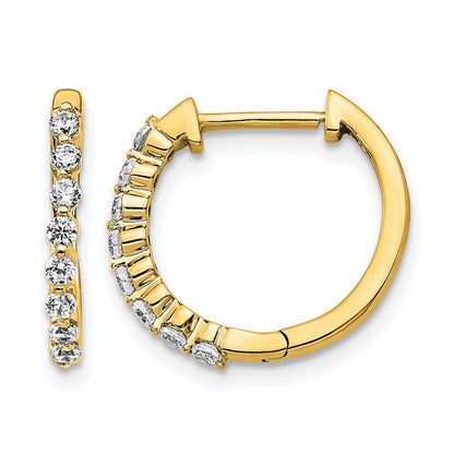14k Yellow Gold 1/3 Ct. Lab Grown Diamond VS/SI+ G+ Hinged Hoop Earrings