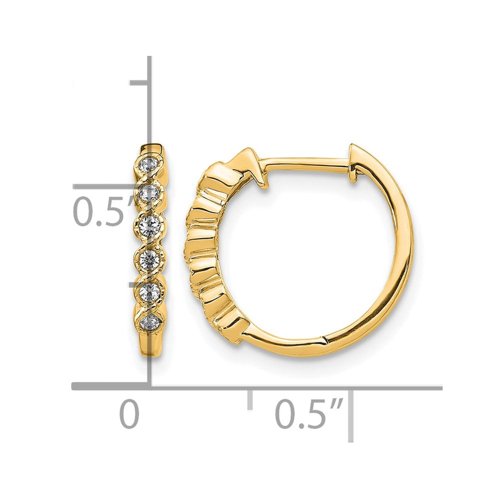 10K Yellow Gold Diamond Hinged Hoop Earrings