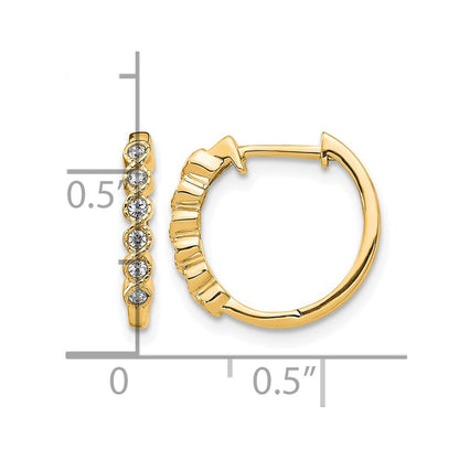 10K Yellow Gold Diamond Hinged Hoop Earrings