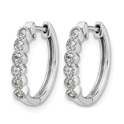 14k White Gold 1/8 Ct. Lab Grown Diamond VS/SI+ G+ Hinged Hoop Earrings