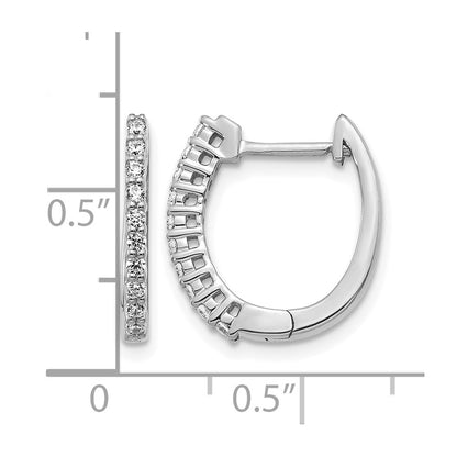 14k White Gold 1/4 Ct. Lab Grown Diamond VS/SI+ G+ Hinged Hoop Earrings