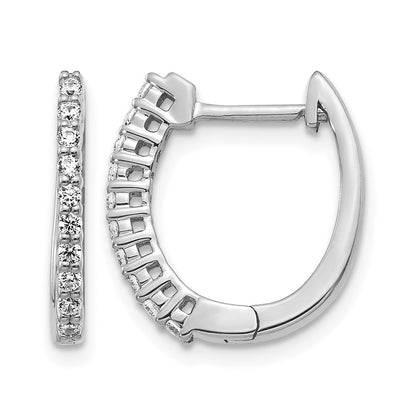 14k White Gold 1/4 Ct. Lab Grown Diamond VS/SI+ G+ Hinged Hoop Earrings