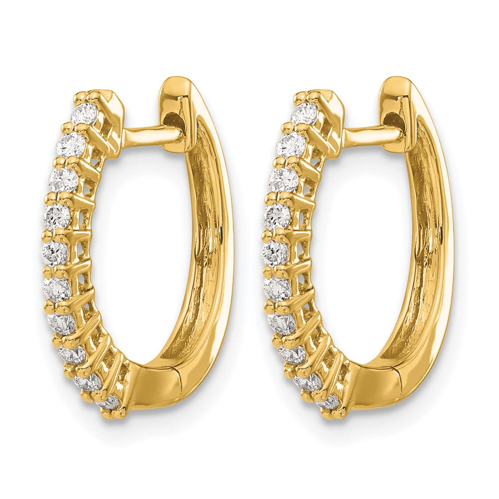 14k Yellow Gold 1/4 Ct. Lab Grown Diamond VS/SI+ G+ Complete Hinged Hoop Earrings