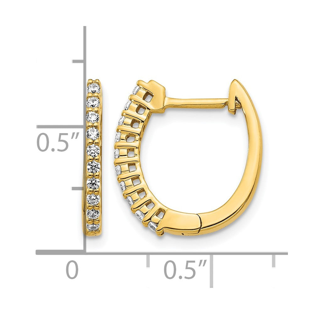 14k Yellow Gold 1/4 Ct. Lab Grown Diamond VS/SI+ G+ Complete Hinged Hoop Earrings