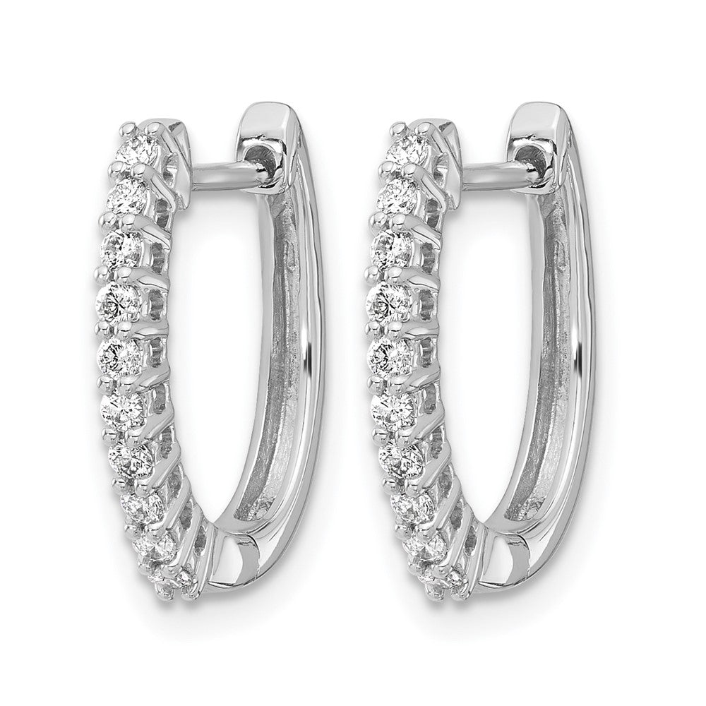 14k White Gold 1/3 Ct. Lab Grown Diamond VS/SI+ G+ Hinged Hoop Earrings