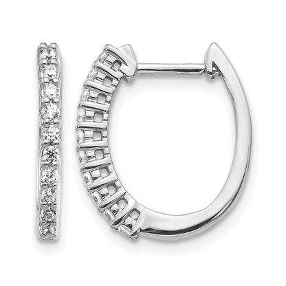 14k White Gold 1/3 Ct. Lab Grown Diamond VS/SI+ G+ Hinged Hoop Earrings