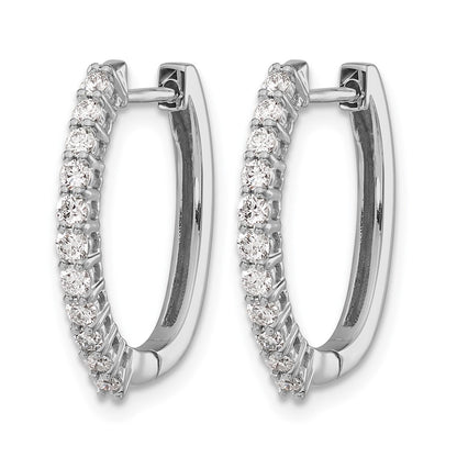 14k White Gold 1/2 Ct. Lab Grown Diamond VS/SI+ G+ Hinged Hoop Earrings