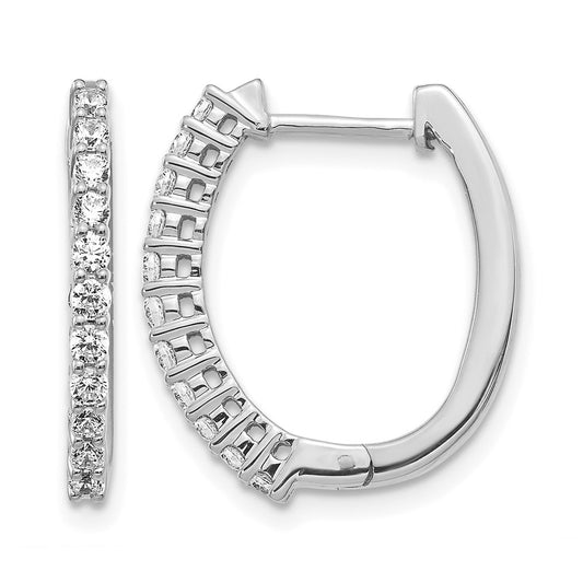14k White Gold 1/2 Ct. Lab Grown Diamond VS/SI+ G+ Hinged Hoop Earrings