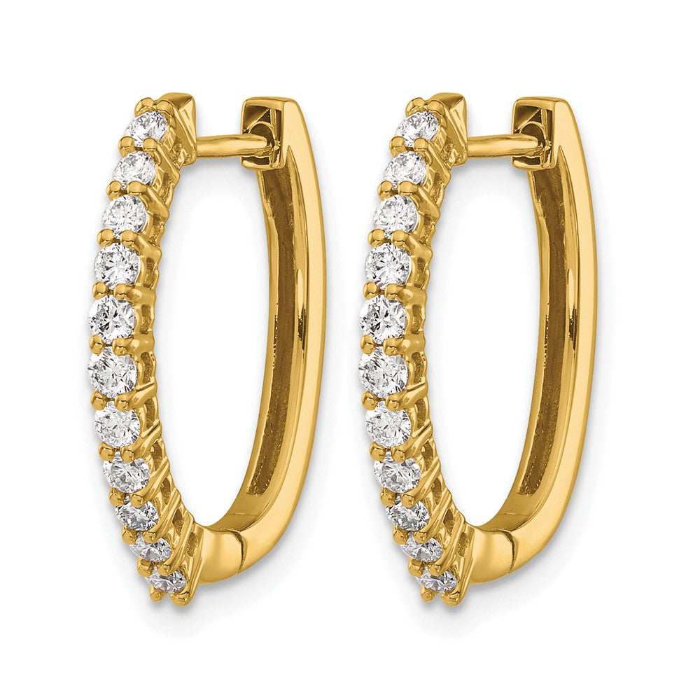 14k Yellow Gold 1/2 Ct. Lab Grown Diamond VS/SI+ G+ Complete Hinged Hoop Earrings