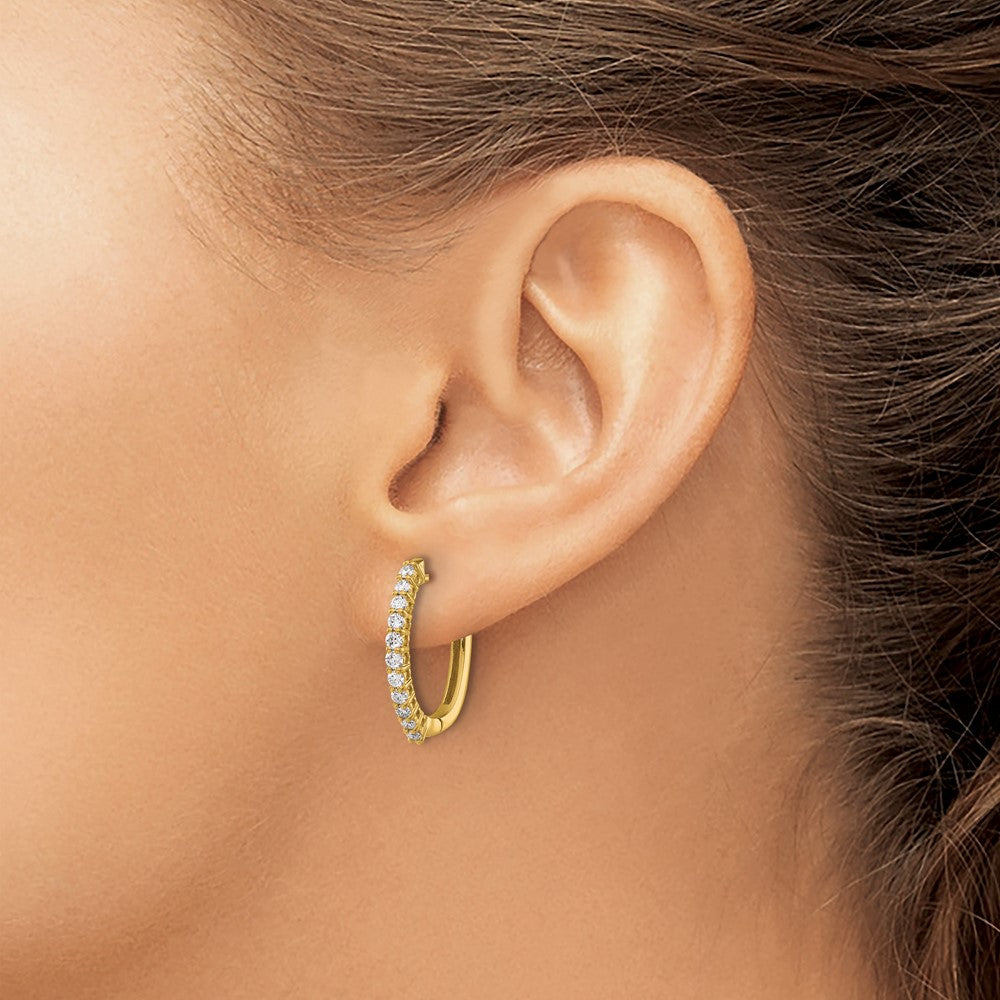 14k Yellow Gold 1/2 Ct. Lab Grown Diamond VS/SI+ G+ Complete Hinged Hoop Earrings