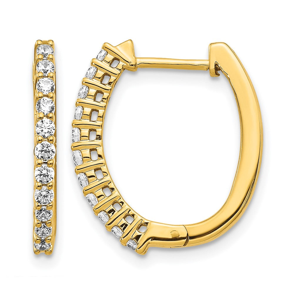 14k Yellow Gold 1/2 Ct. Lab Grown Diamond VS/SI+ G+ Complete Hinged Hoop Earrings